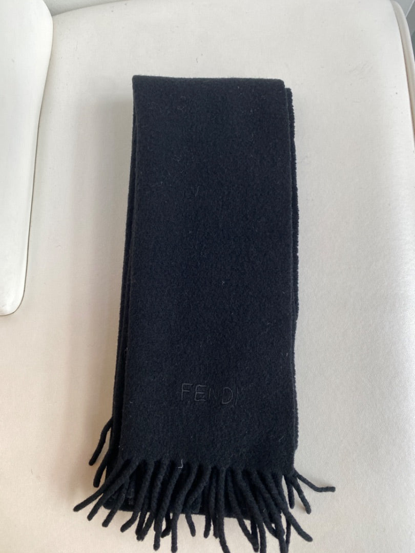 Fendi Black Wool Scarf