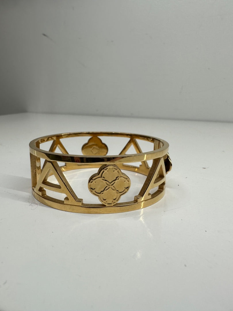 Gold Toned ‘A’ Snap Cuff