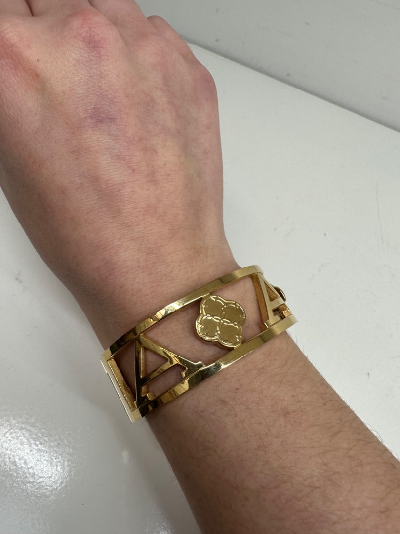 Gold Toned ‘A’ Snap Cuff