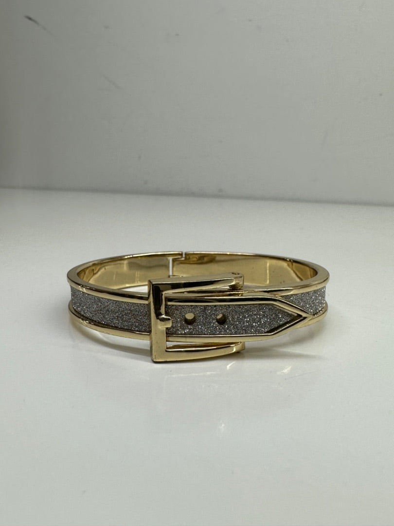 Gold Toned & Sparkle Silver Belt Bracelet