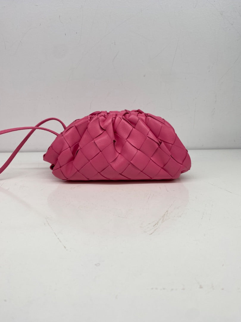 Bottega Pink Woven Mini Pouch Crossbody