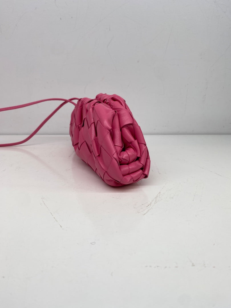 Bottega Pink Woven Mini Pouch Crossbody