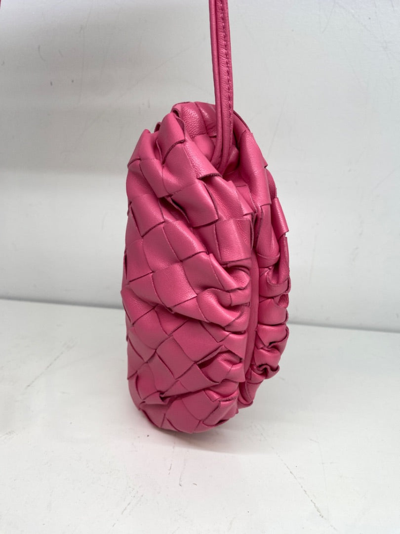 Bottega Pink Woven Mini Pouch Crossbody