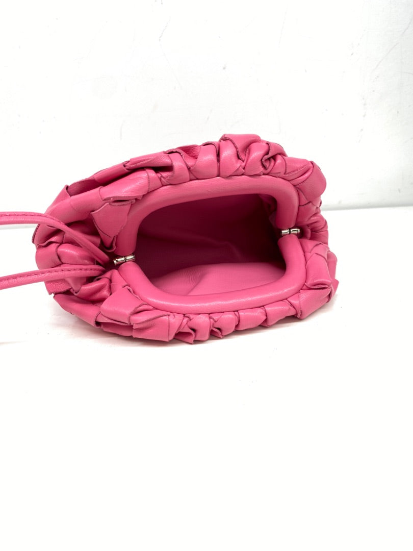 Bottega Pink Woven Mini Pouch Crossbody