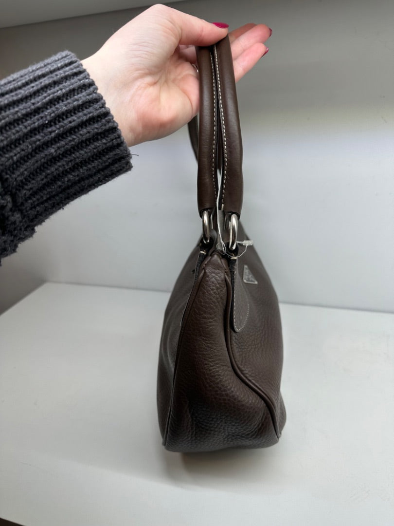 Prada Brown Leather Vintage Shoulder Bag
