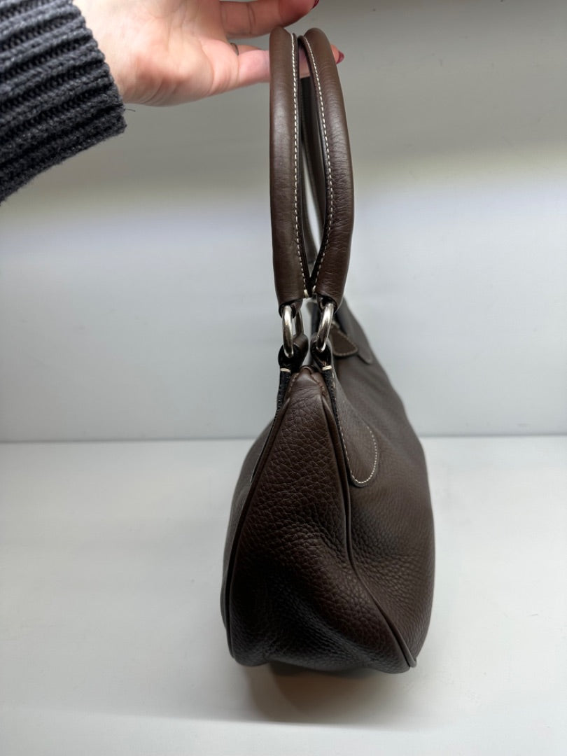 Prada Brown Leather Vintage Shoulder Bag