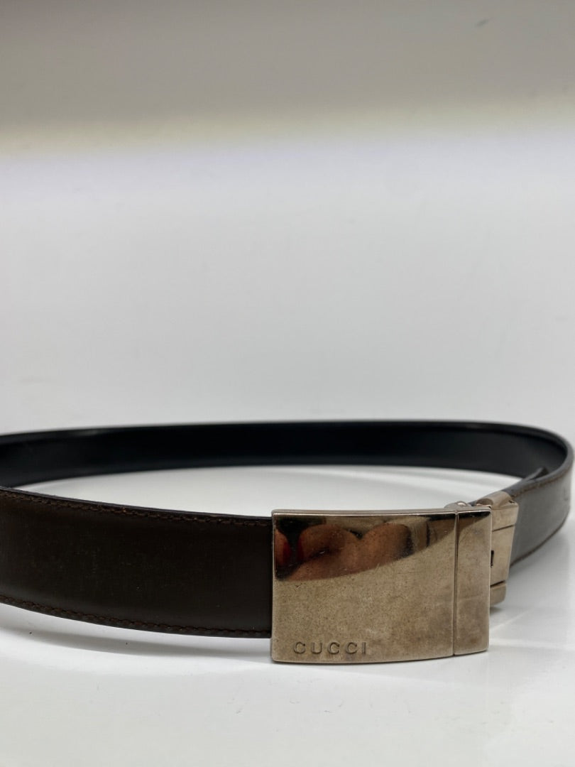 Gucci Reversible Leather Belt, Sz 33