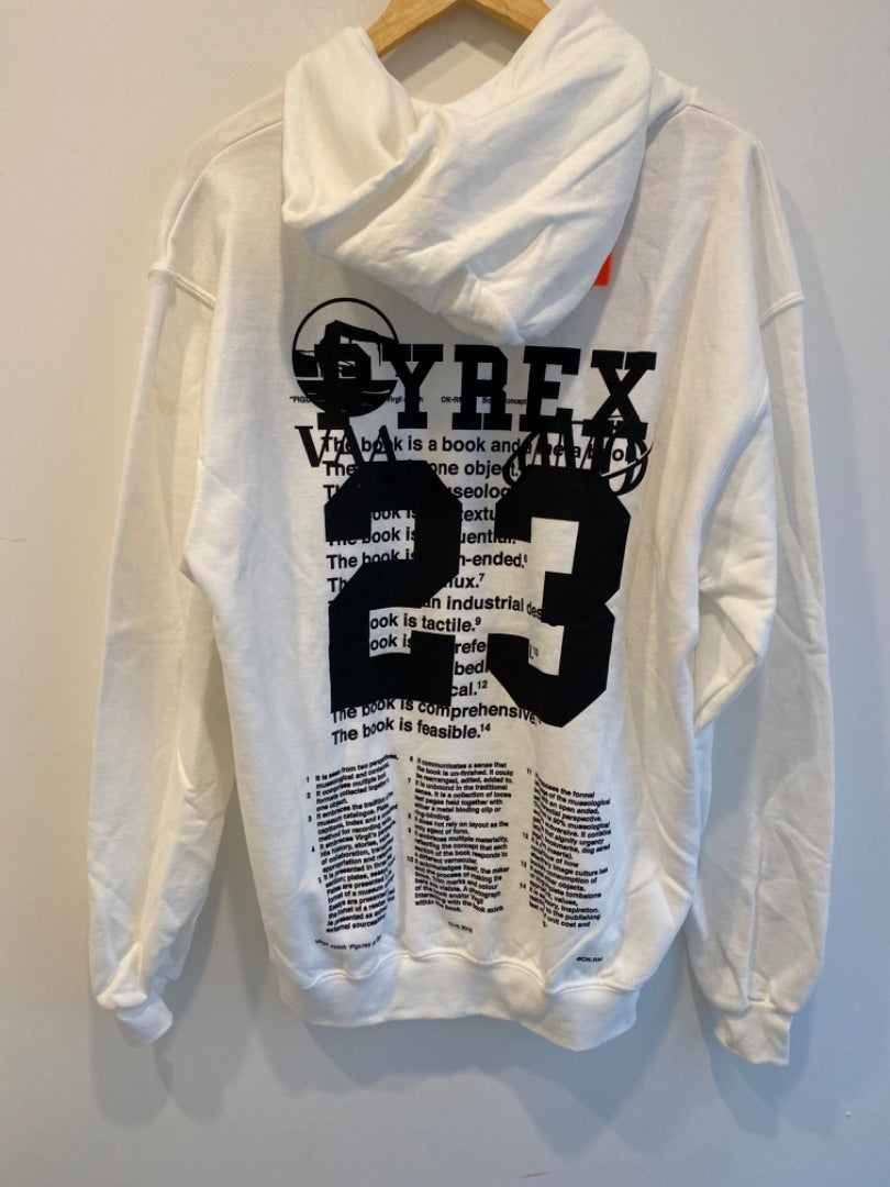 Virgil Abloh White Graphic Hoodie, L