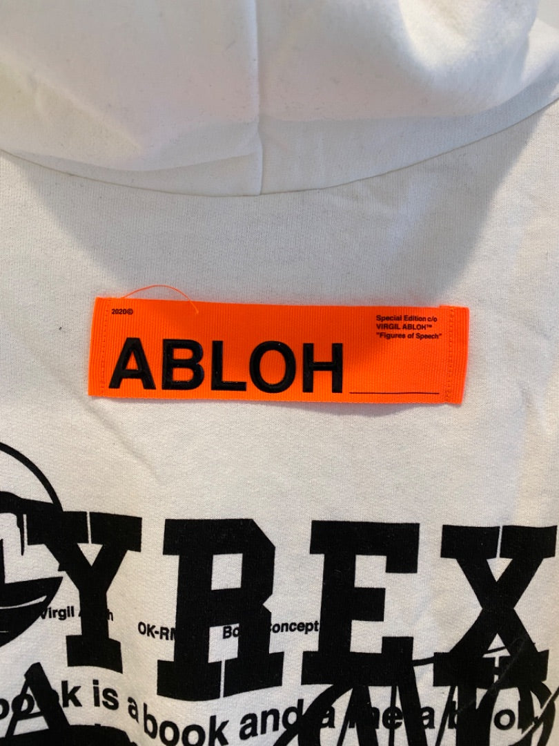 Virgil Abloh White Graphic Hoodie, L