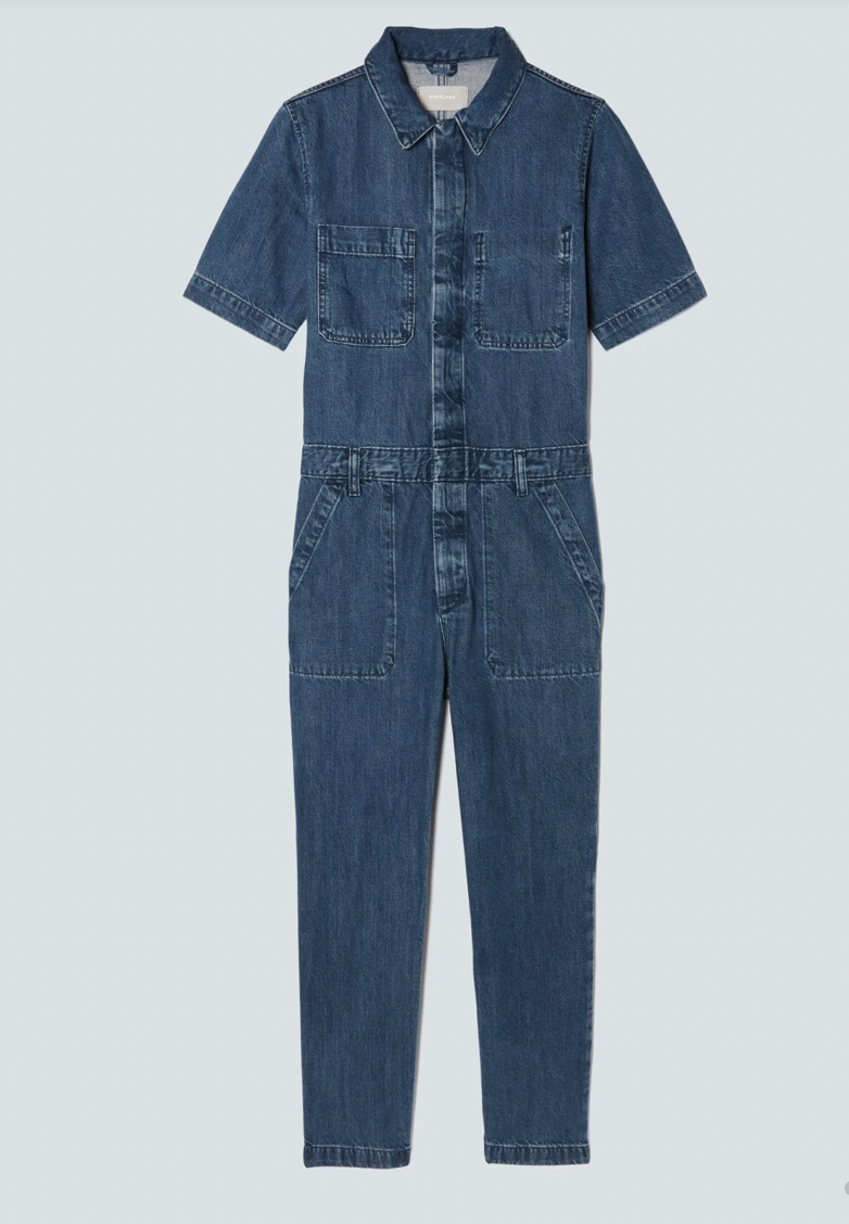 Everlane Denim Shortsleeve Jumpsuit, 8