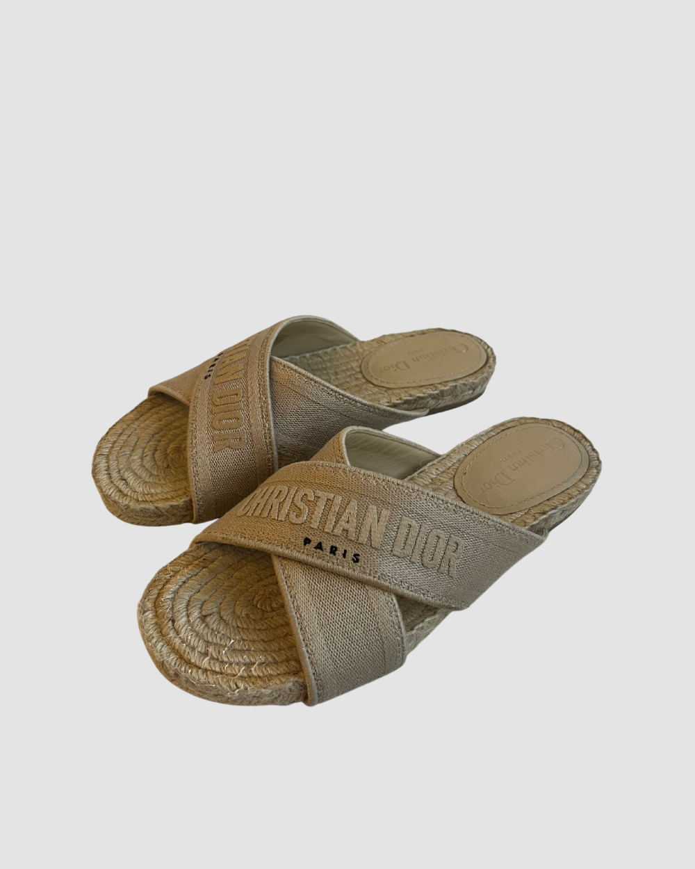 Christian Dior Beige Sandals, Sz 37.5