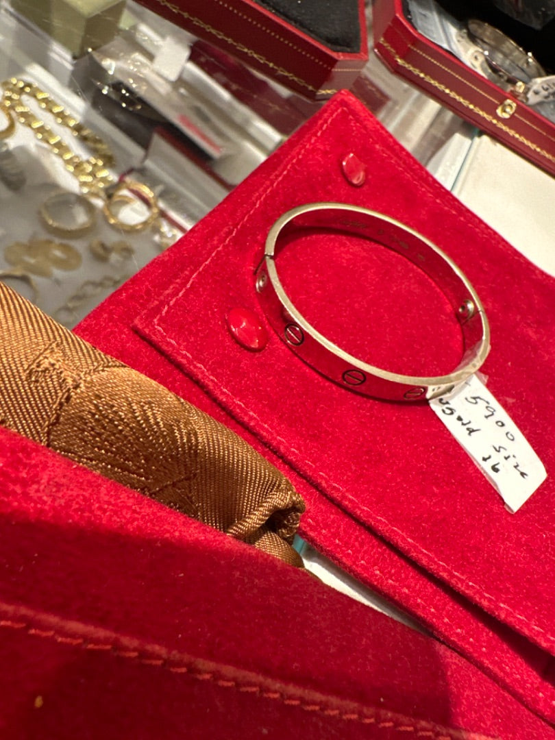Cartier White Gold Love Bracelet sz 16