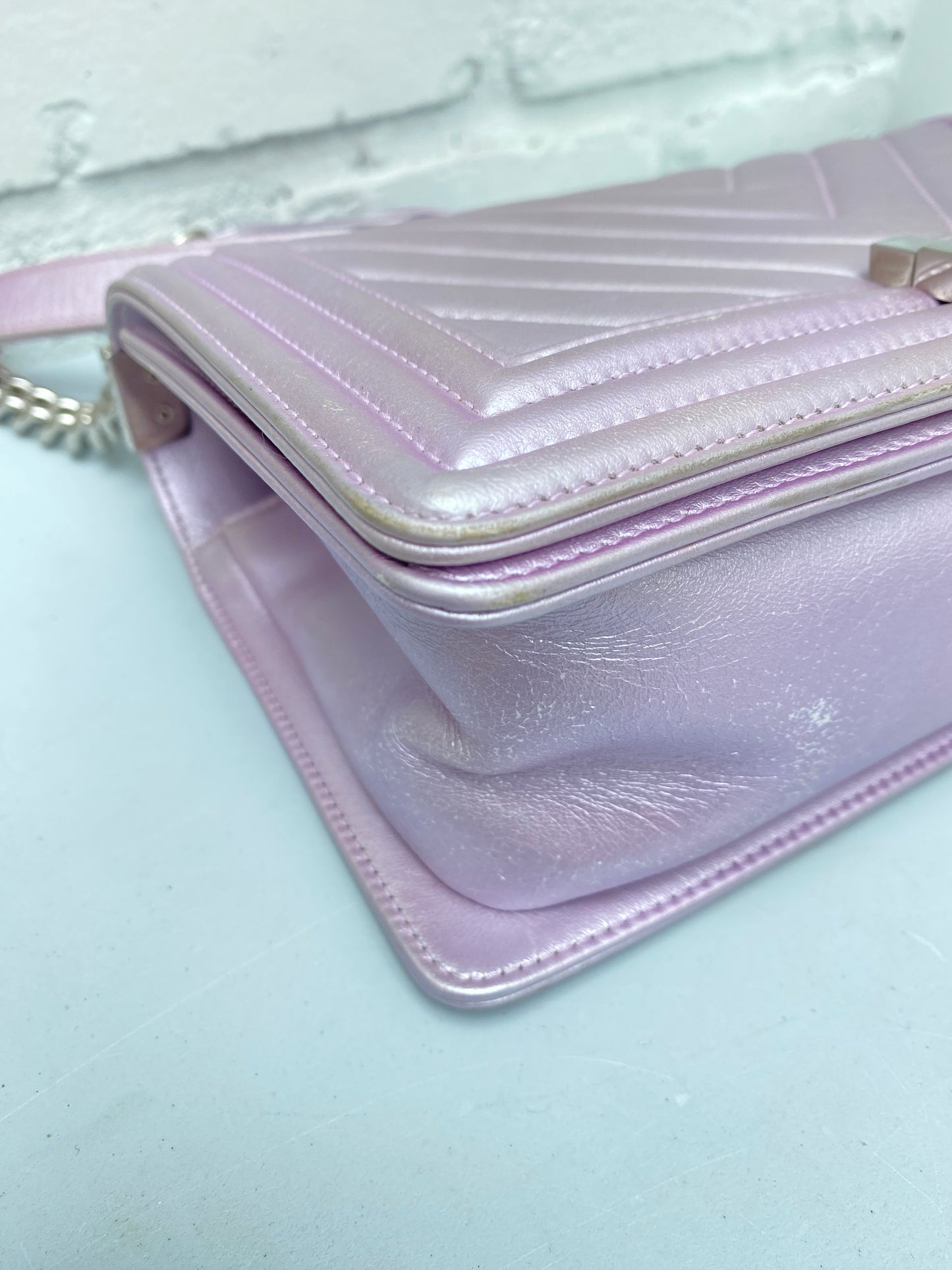 Chanel Purple Pearlescent Boy Bag
