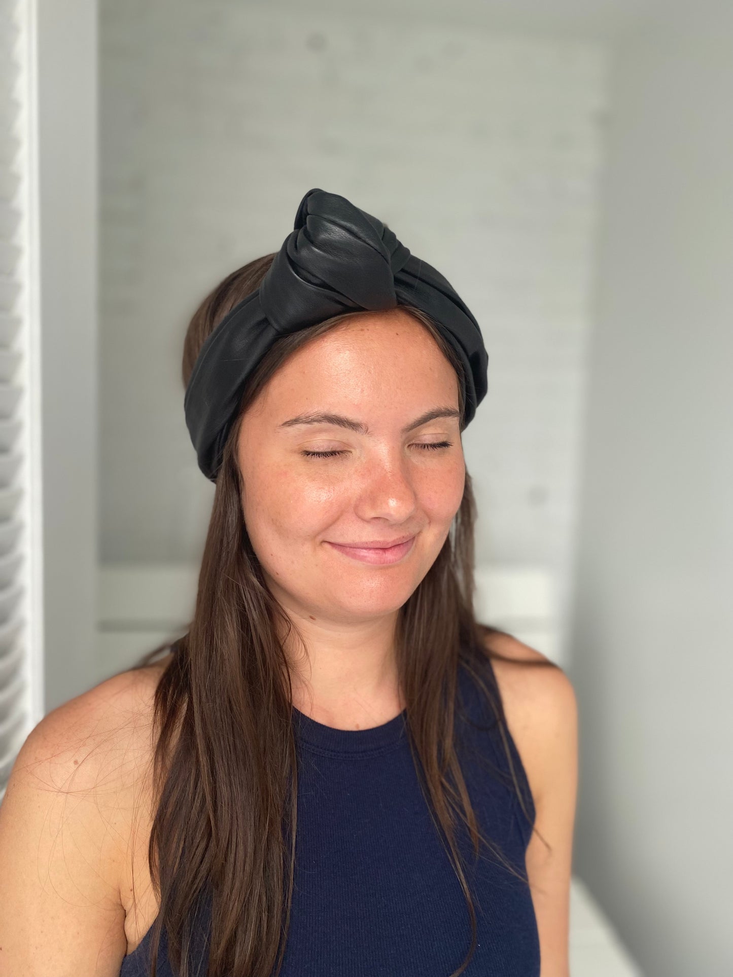 Celine Black Leather Headband