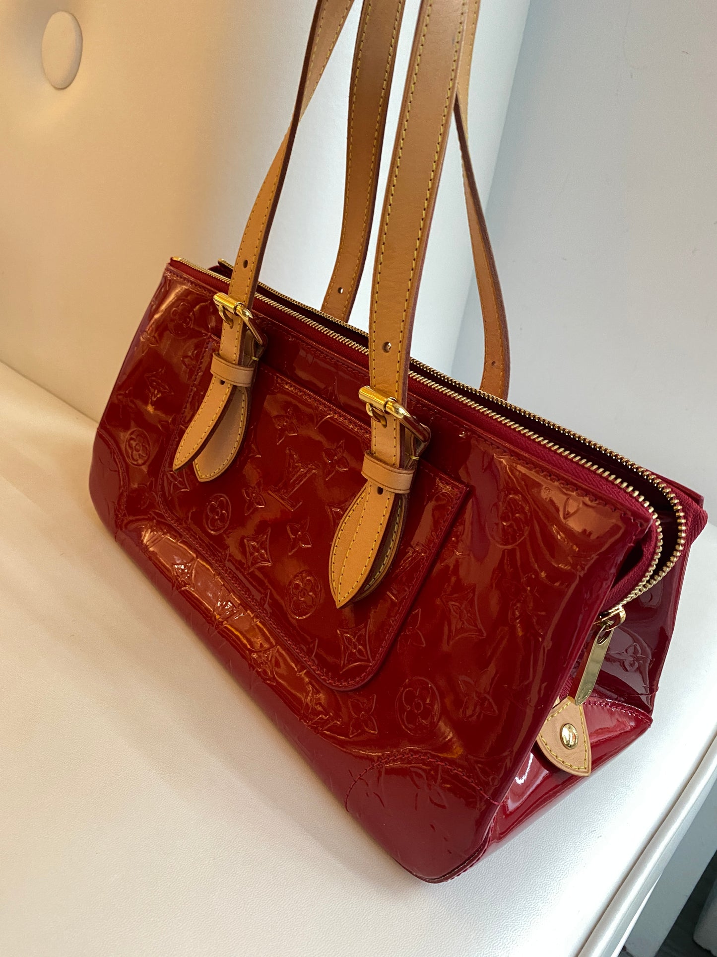Louis Vuitton Red Vernis Rosewood Shoulder Bag