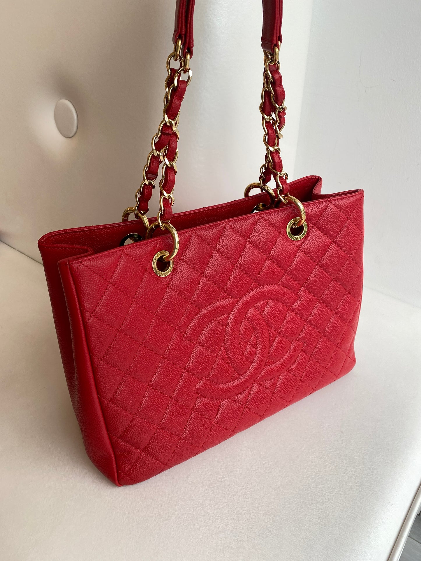 Chanel GST Red Caviar GHW