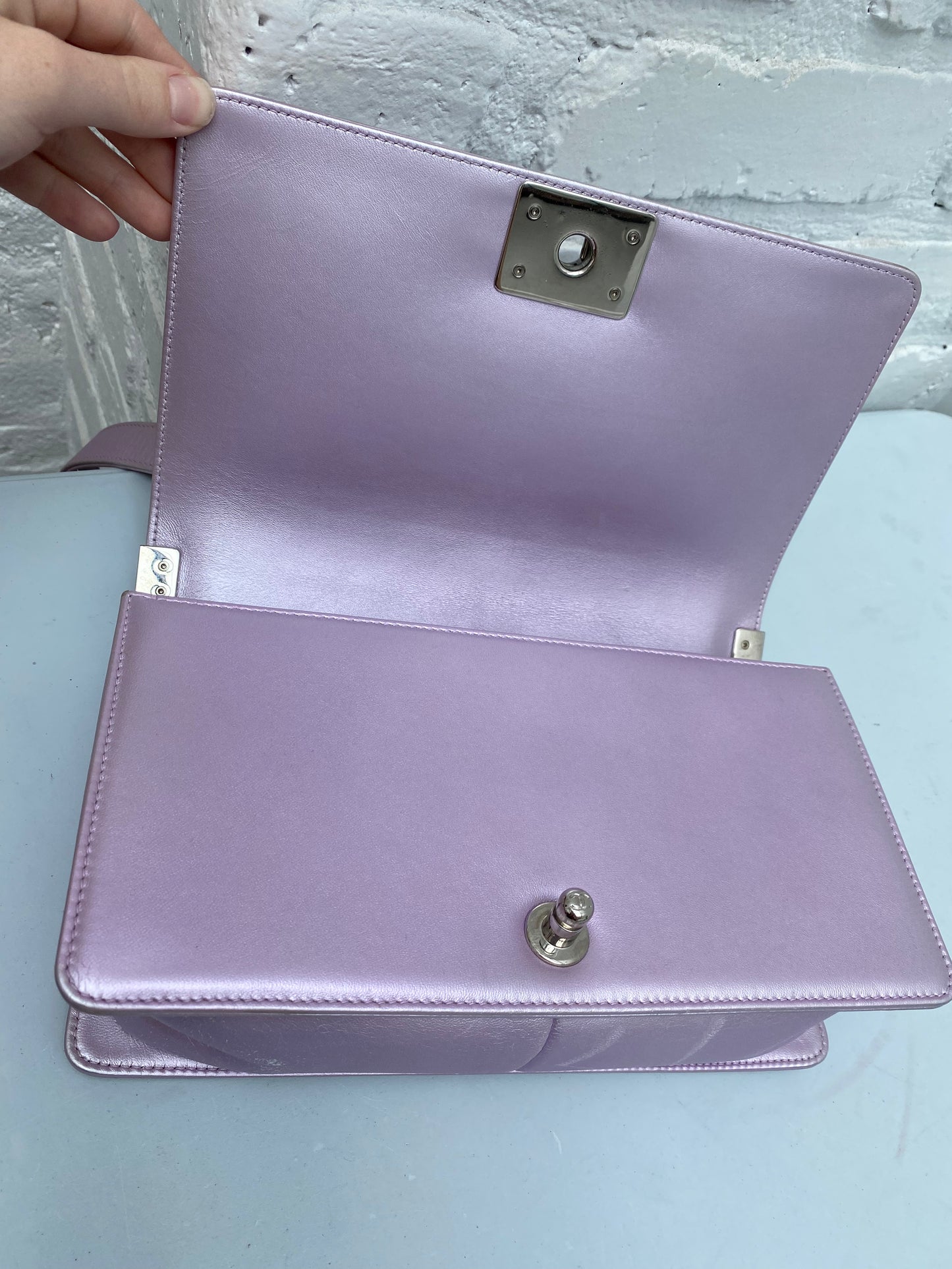 Chanel Purple Pearlescent Boy Bag