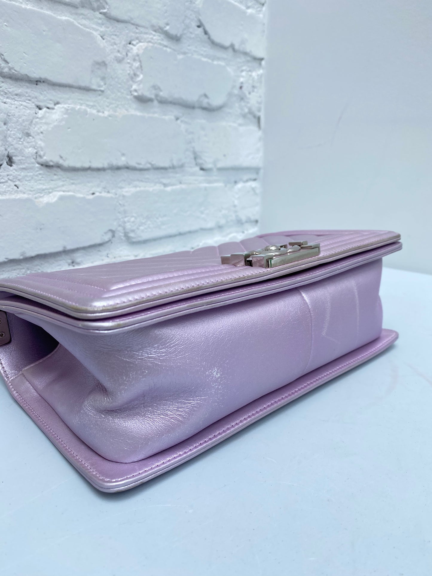 Chanel Purple Pearlescent Boy Bag
