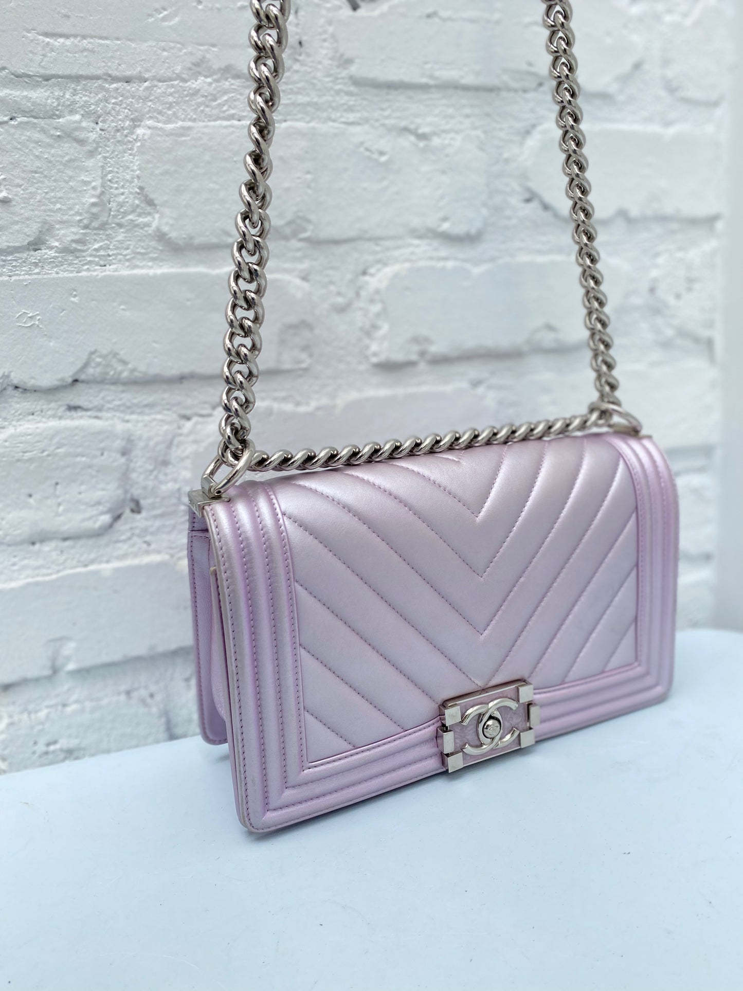 Chanel Purple Pearlescent Boy Bag