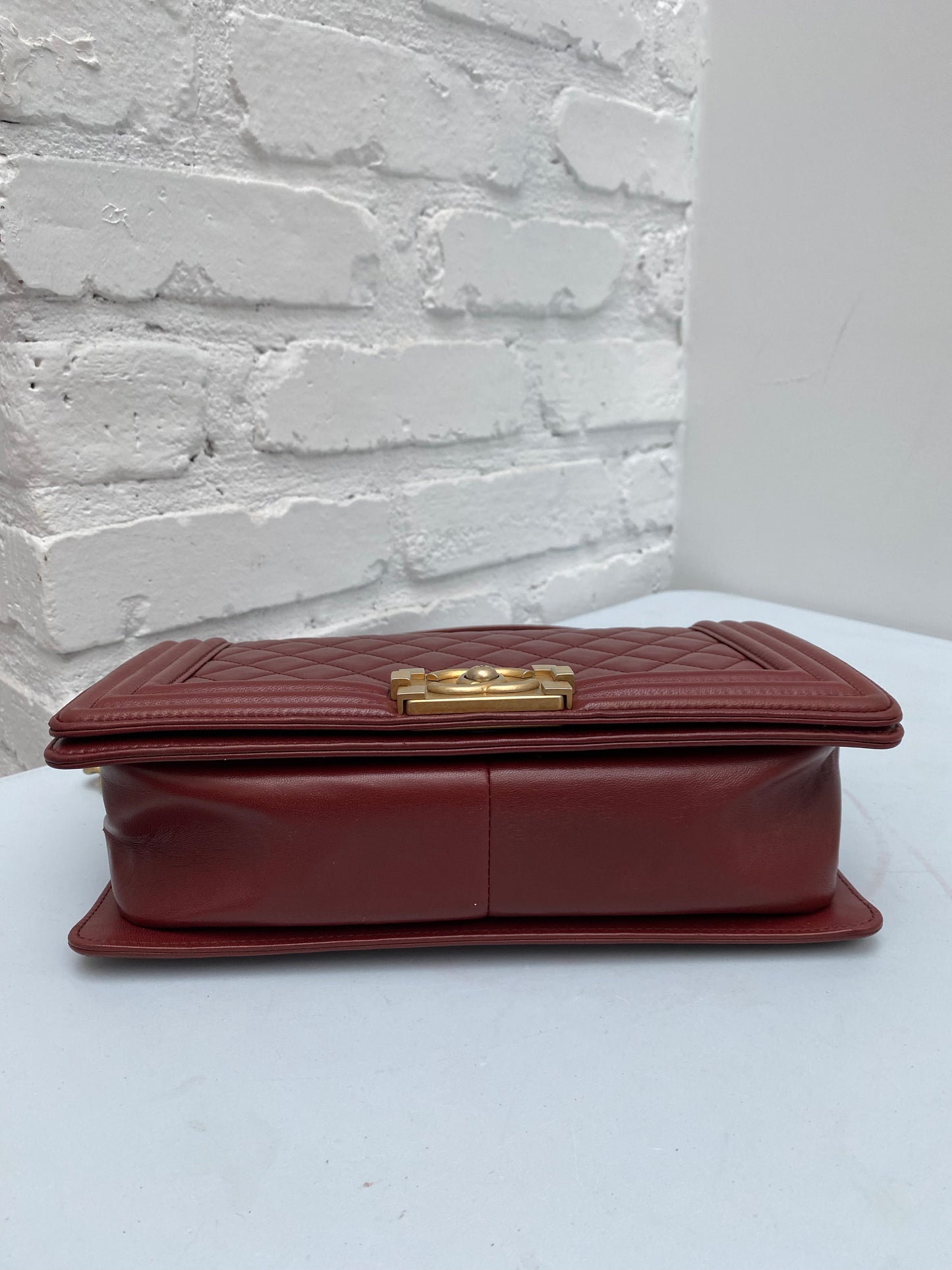 Chanel Burgundy Boy Bag GHW