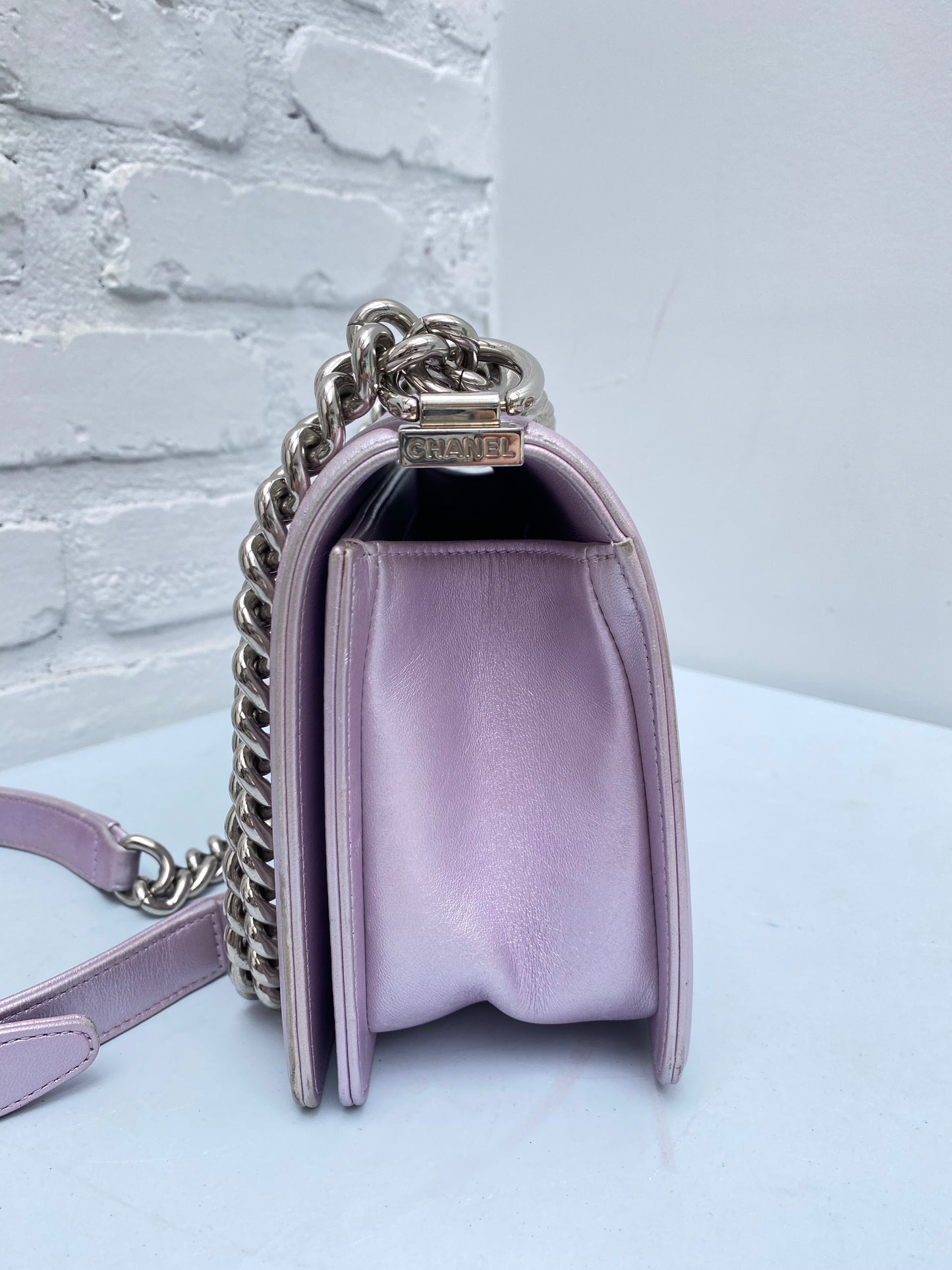 Chanel Purple Pearlescent Boy Bag