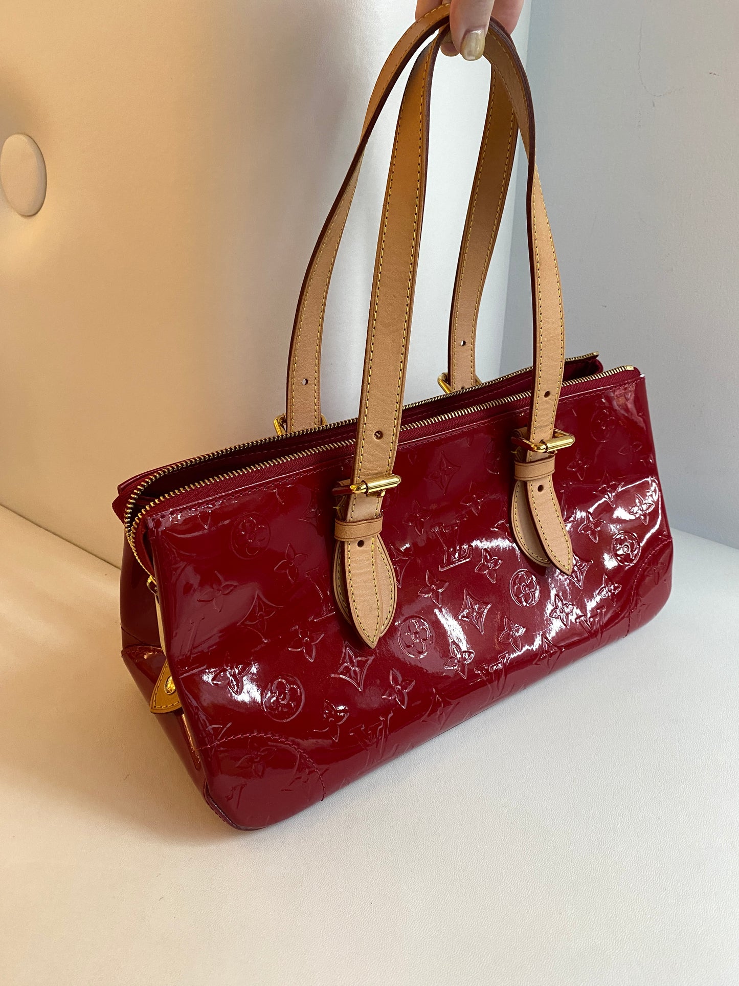 Louis Vuitton Red Vernis Rosewood Shoulder Bag