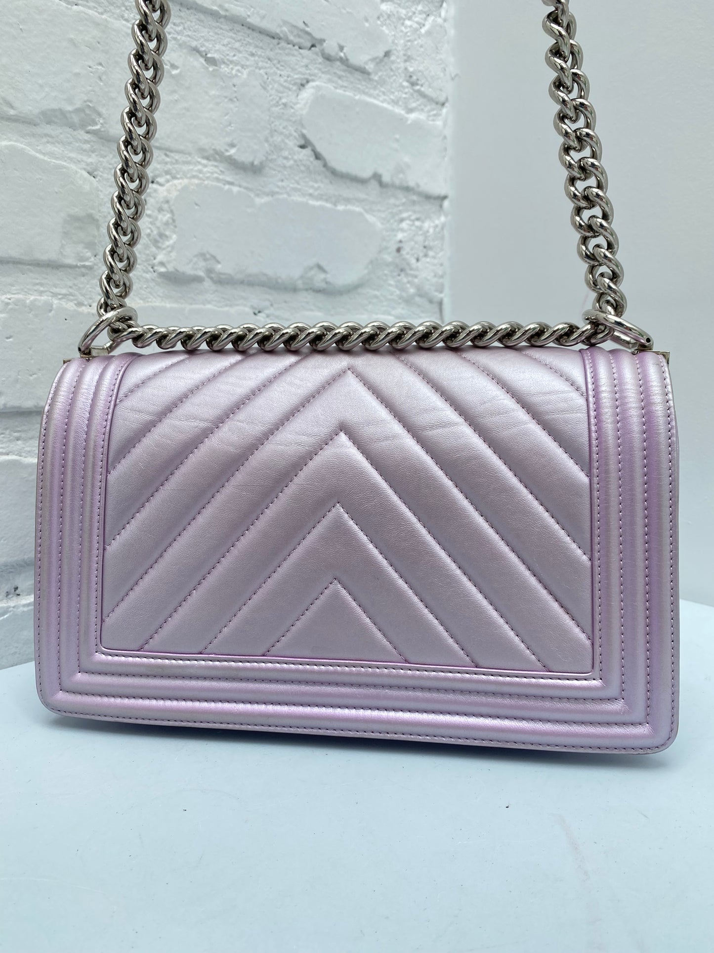 Chanel Purple Pearlescent Boy Bag