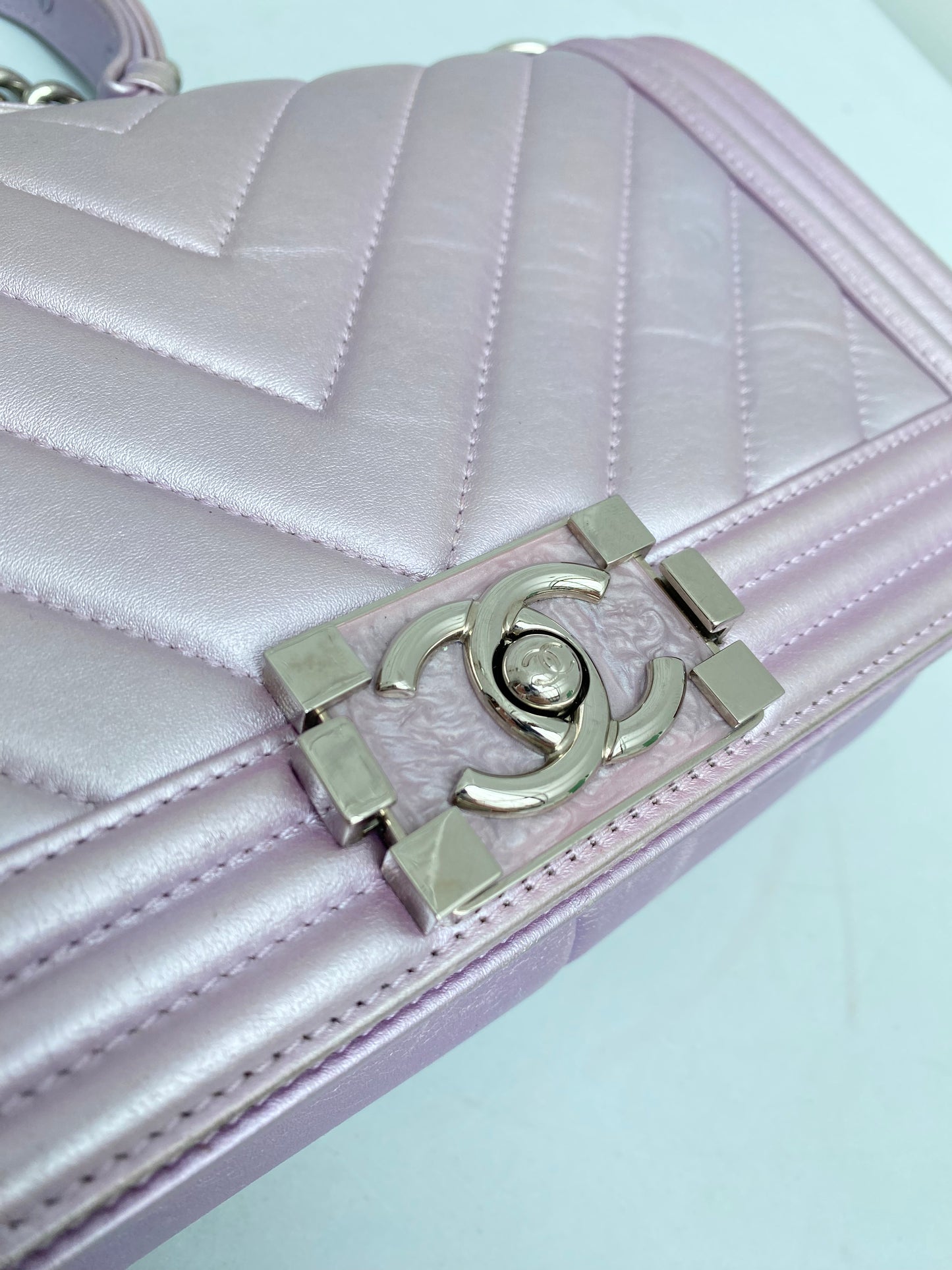 Chanel Purple Pearlescent Boy Bag