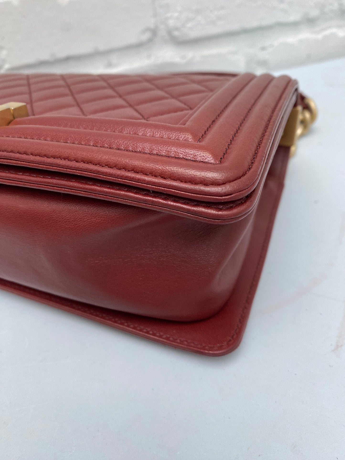 Chanel Burgundy Boy Bag GHW