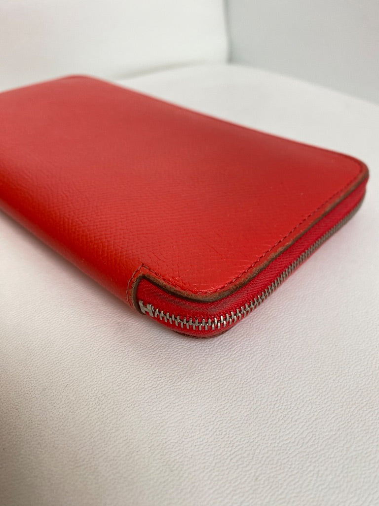 Hermes Zippered Peach Wallet