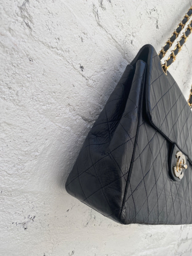 Chanel Vintage Black Lambskin Maxi