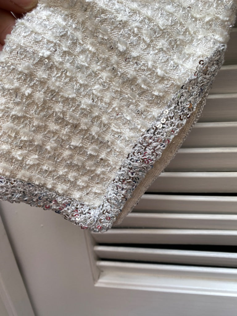 St. John White Sequin Sweater, Sz 2