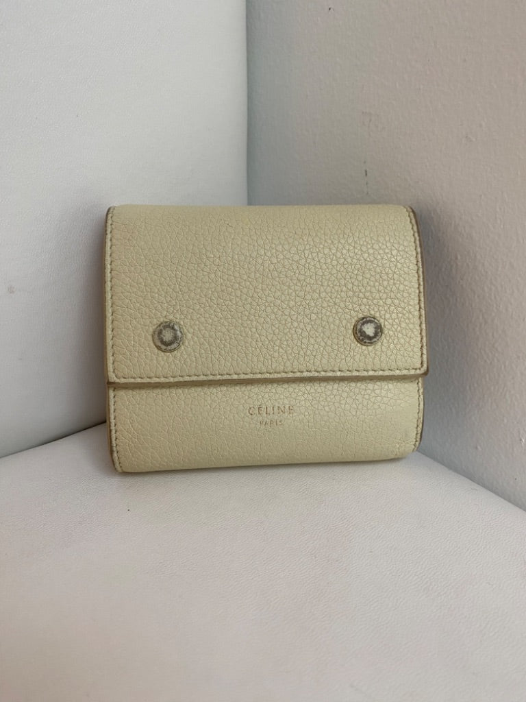 Celine Cream Trifold Wallet Two Toned Cream
