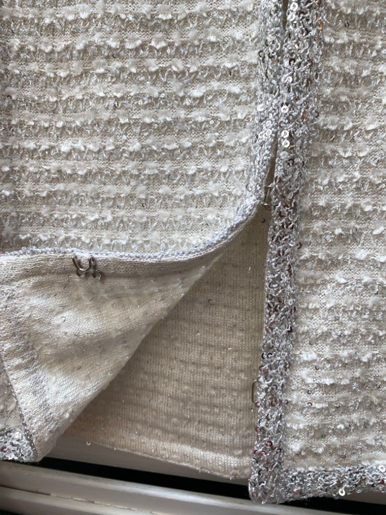 St. John White Sequin Sweater, Sz 2