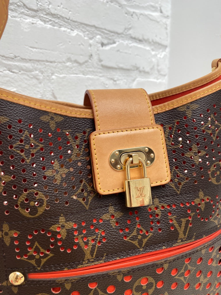 Louis Vuitton Perforated Purse Orange