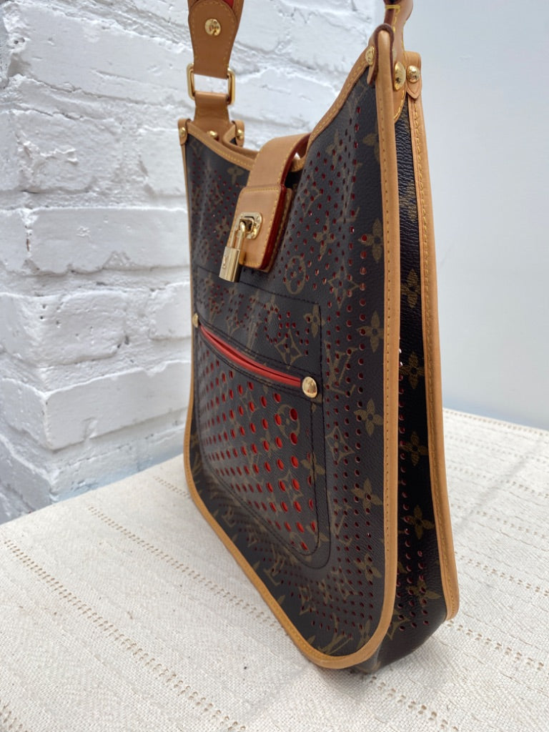 Louis Vuitton Perforated Purse Orange