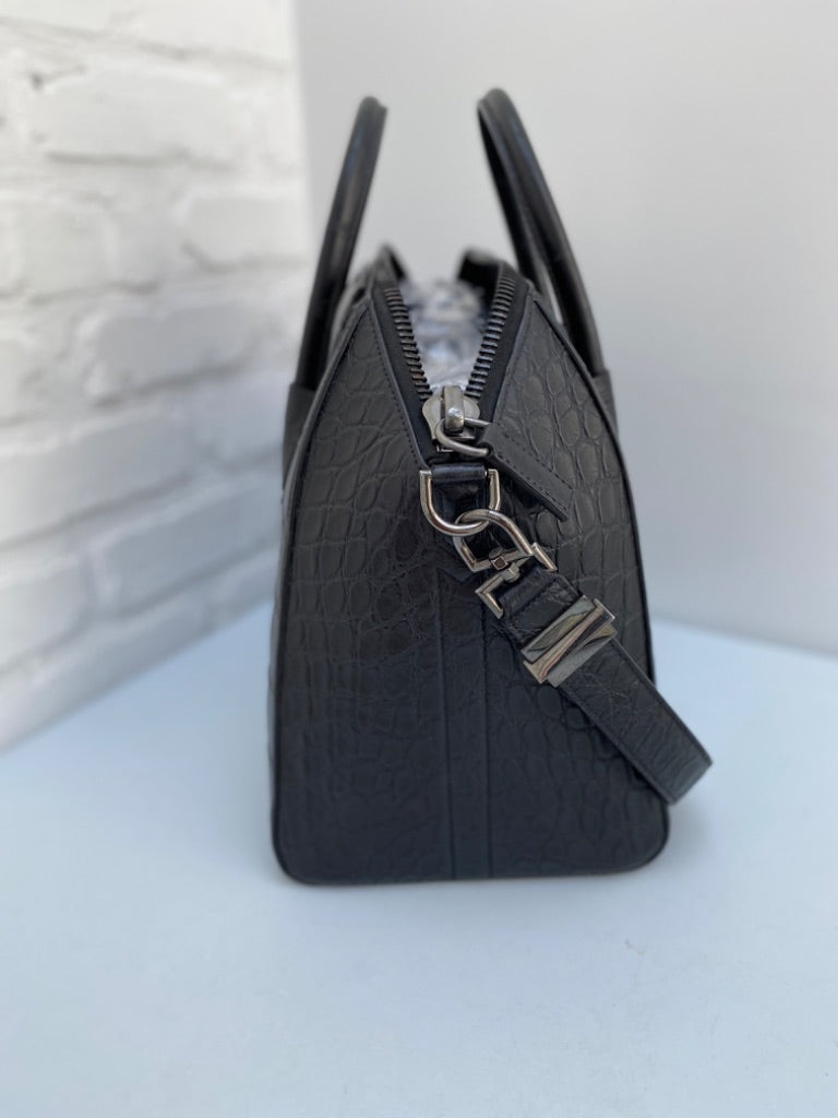 Givenchy Antigona Medium Black Crocodile