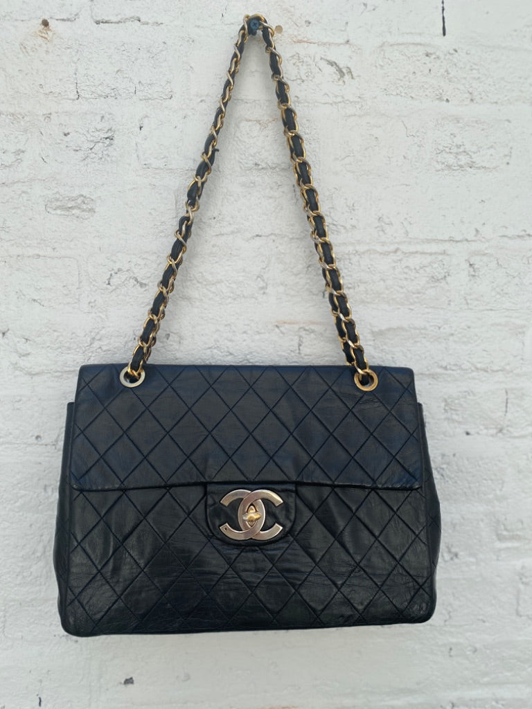 Chanel Vintage Black Lambskin Maxi