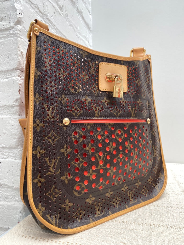 Louis Vuitton Perforated Purse Orange