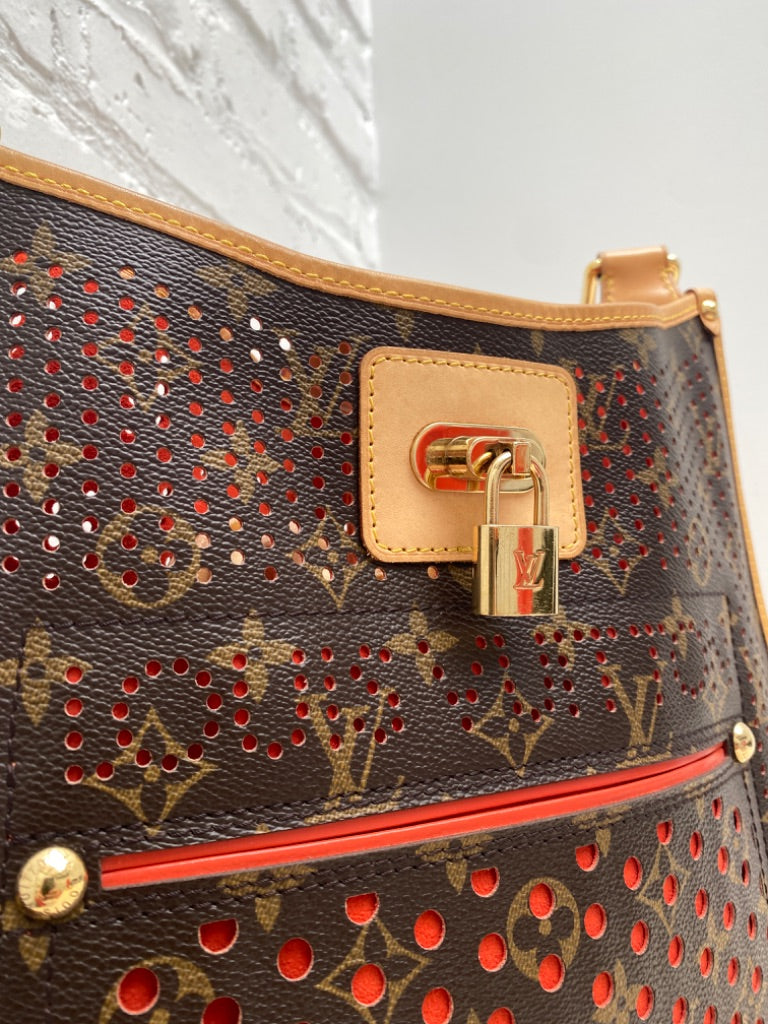 Louis Vuitton Perforated Purse Orange