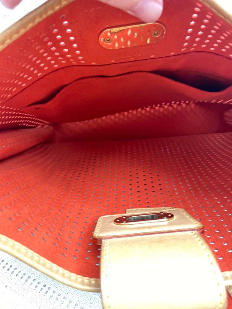 Louis Vuitton Perforated Purse Orange