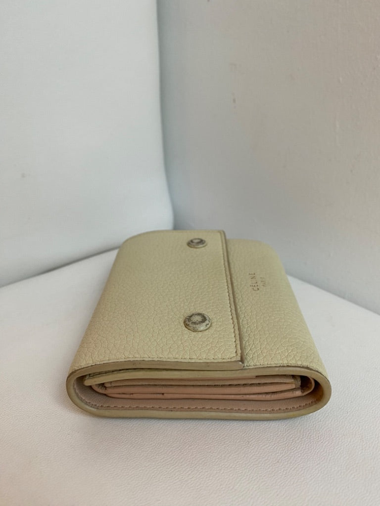 Celine Cream Trifold Wallet Two Toned Cream