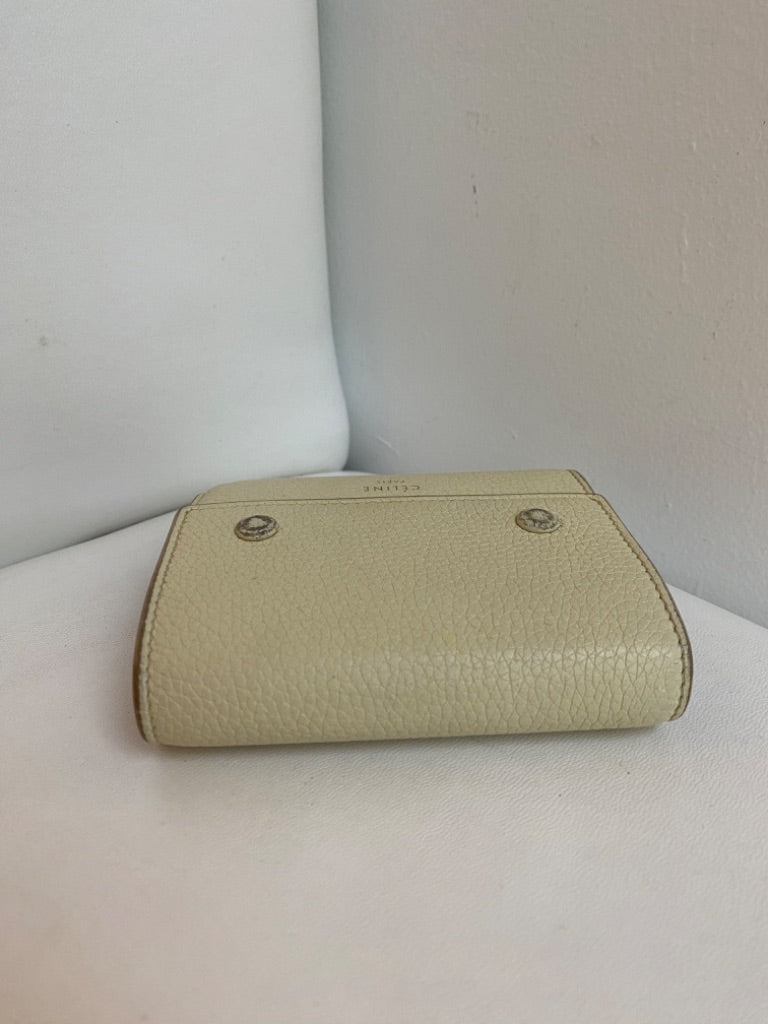 Celine Cream Trifold Wallet Two Toned Cream