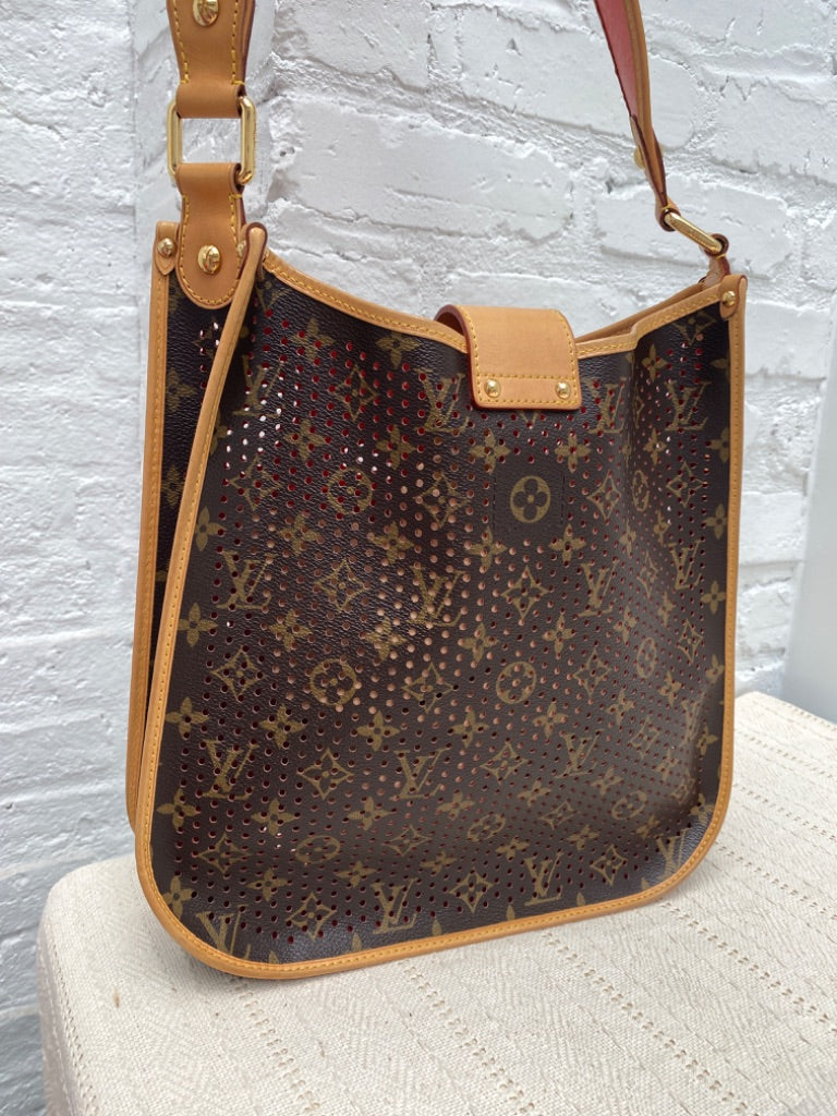 Louis Vuitton Perforated Purse Orange