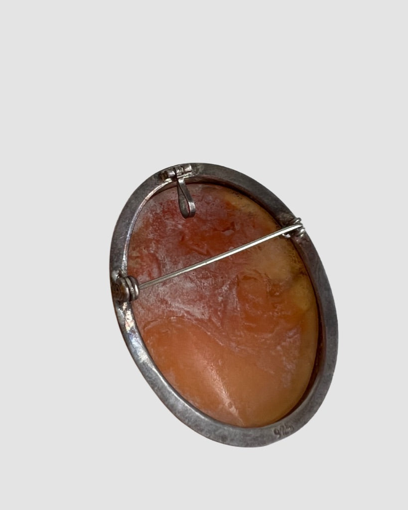 Antique Sterling Silver Cameo Brooch and Pendant