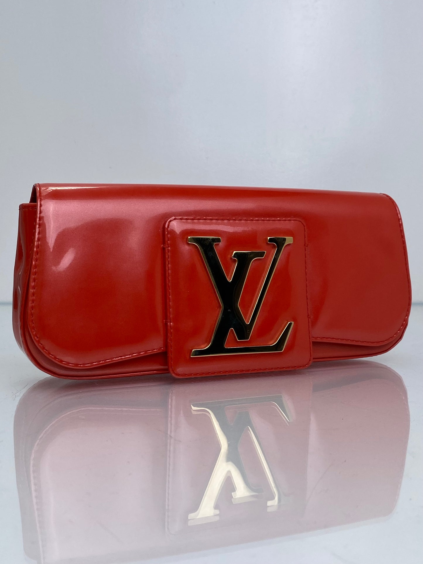 Louis Vuitton Orange Sobe Vernis Clutch GHW