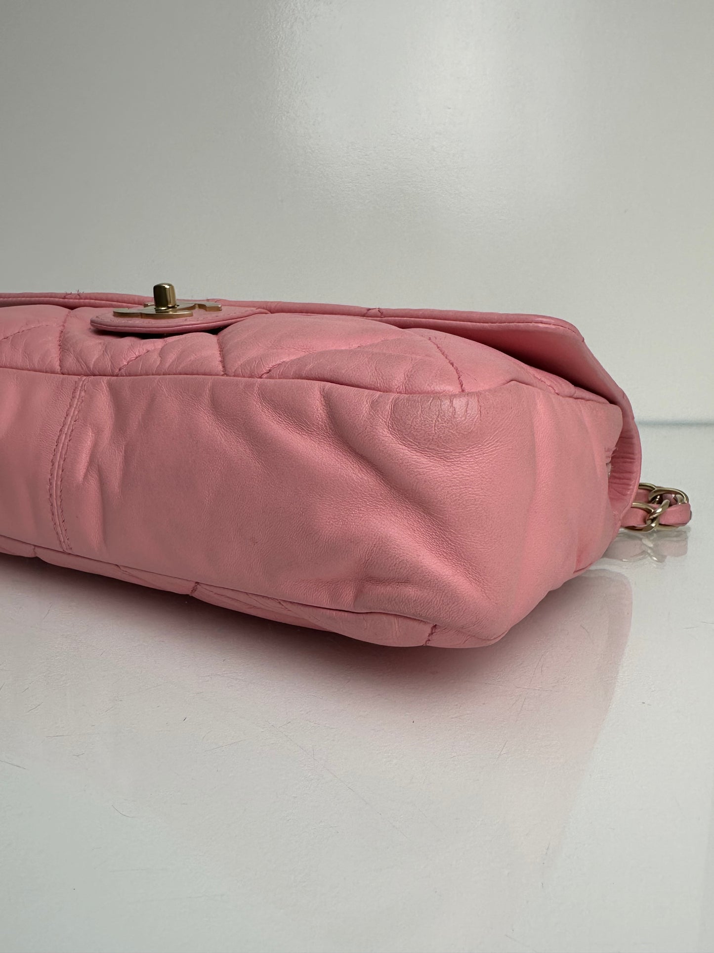 Chanel Pink Quilted Lambskin Flap Camera Bag GHW #08