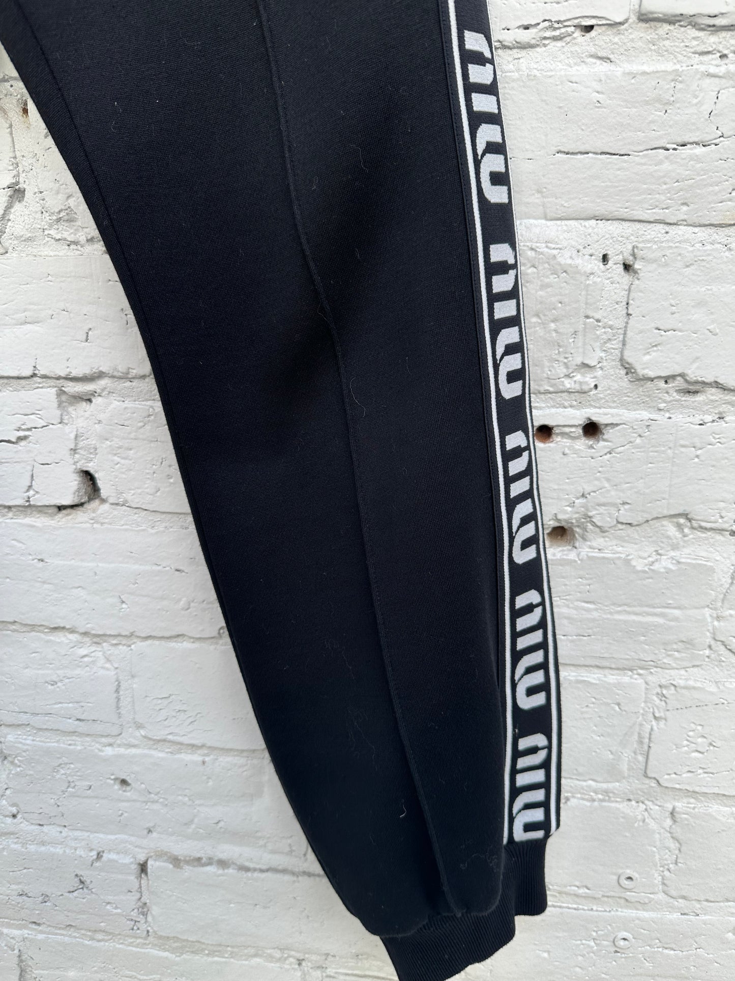 Miu Miu Black Sweatpants Red Trim