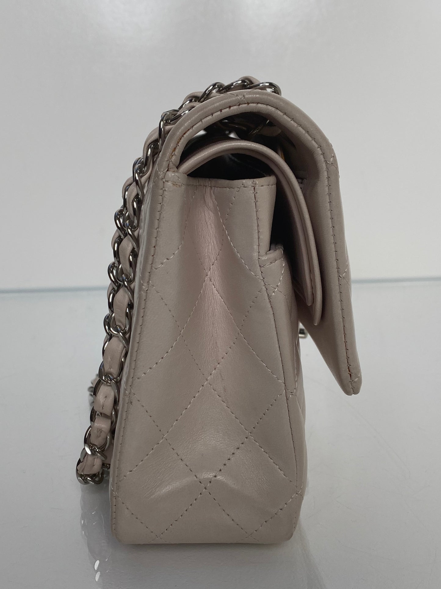 Chanel Lilac / Light Pink Quilted Lambskin Double Flap Medium Bag SHW #14