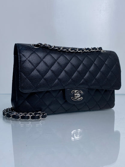 Chanel Black Caviar Classic Medium Flap Bag SHW